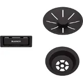 BLANCO Ab-und Überlaufset Black Edition Ab- und Überlaufgarnitur, Überlaufset für Einzelbecken-Spülen mit InFino, passend für Subline, Etagon, Pleon, Palona