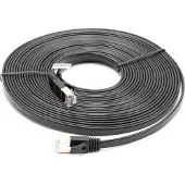 VHBW Netzwerkkabel LAN Kabel Patchkabel Cat7, 8 m Schwarz, Flach
