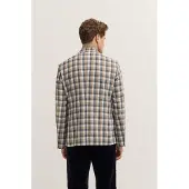 Bugatti Sakko "Modern Fit", Herren, Gr. 54, beige (40, beige), 61% Baumwolle, 39% Polyester, kariert, normal, Manschette, Sakkos Sakko, kariert mit Stretch-Futter