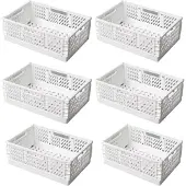 Merkloos Set mit 6 zusammenklappbaren Aufbewahrungsboxen aus Kunststoff