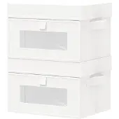 Merkloos Omgoods – Set aus 2 zusammenklappbaren Aufbewahrungsboxen mit Sichtfenstern