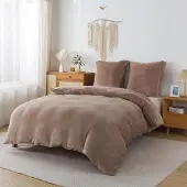 Sonstiges Bettwäsche Set 240x220 cm Kaffeebraun 3-teilig Flanell Warm Flauschig