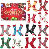 Merkloos Solidchoice – Adventskalender mit 12 Paar Weihnachtssocken für Erwachsene