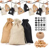 Merkloos Solidchoice – DIY-Adventskalender-Set mit Jute-Tassen und Aufklebern
