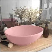 vidaXL s Ovales Waschbecken Matt Rosa 40x33 cm Keramik
