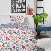 Merkloos Solidchoice – Bettwäsche-Set aus 100 % Baumwolle mit Bettbezug und Kopfkissenbezug
