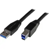 StarTech.com .com Aktives USB 3.0 (5Gbps) USB-A auf USB-B Kabel - 10m, 10 m, USB A, USB B, USB 3.2 Gen 1 (3.1 Gen 1), Stecker/Stecker, Schwarz