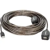 Manhattan Hi-Speed USB 2.0 Repeater Kabel, USB A-Stecker auf A-Buchse, in Reihe schaltbar, 20 m, 20 m, USB A, USB A, USB 2.0, 0,48 Gbit/s, Schwarz