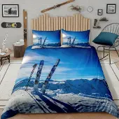 Merkloos Solidchoice – Ski-Bettwäsche-Set mit blauem Himmel, 155 x 220 cm