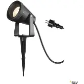 SLV Erdspießleuchte Samrina, schwarz, Kunststoff, Höhe 13 cm
