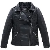 Merkloos Solidchoice – Kinderjacke im Biker-Stil, Kunstleder