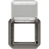 Legrand 069880L Plexo New Einsatz Mosaic Adapter mit transparentem Klappdeckel Anthrazit