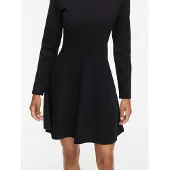 Vila Minikleid "VISIBA BOAT NECK L/S DRESS - NOOS" Viskosemischung, eng geschnitten