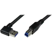 StarTech.com .com 1m USB 3.0 (5Gbps) SuperSpeed Kabel A auf B rechts gewinkelt - Schwarz, 1 m, USB A, Micro-USB B, USB 3.2 Gen 1 (3.1 Gen 1), Stecker/Stecker, Schwarz