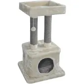 Jack & Vanilla , Eleganter Kratzbaum für Katzen, modernes Design in Creme und G