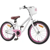 vidaXL Kinderfahrrad 18 Zoll für 5-7 Jahre alt Weiß