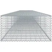vidaXL Gabione mit Deckel 900x100x50 cm Verzinktes Eisen