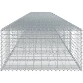 vidaXL Gabione mit Deckel 800x100x50 cm Verzinktes Eisen