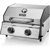 TAINO PLATINUM COMPACT Tischgrill 2 Brenner Gasgrill Edelstahl Kompakt Camping BBQ