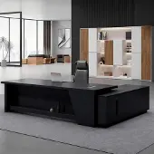 Sonstiges L-förmiger Schreibtisch mit Stauraum 140x60x75cm Schwarz-Weiß