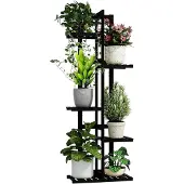 OEM Bamboe-Plantenstandaard, 5 Ebenen, für Innenhöfe und Terrassen, Blumenschalen und Gartenmöbel