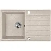 Laveo BADLAND Spülbecken Granitspüle Einzelbecken Margarita 49x79 Beige | Siphon im SET!