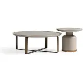 AEA Komplette Couchtisch Beistelltisch Beige Sofatisch Metall Wohnzimmer