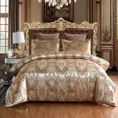 Sonstiges Bettwäsche-Set Satin 200x220 cm 3-teilig mit Stickerei und Reißverschluss