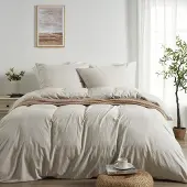 Merkloos Superweiches Bettwäsche-Set, 200 x 220 cm, Beige