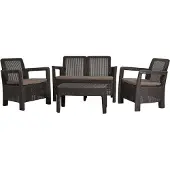 Keter Gartengarnitur TARIFA Lounge Garnitur - Braun