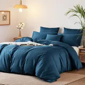 Sonstiges Bettwäsche-Set 155x220 cm Baumwolle Mako Satin Petrol 2 Kissenbezüge 80x80 cm