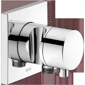 Keuco IXMO Umstellventil UP 2 Verbraucher, Schlauchanschluss, Comfort Griff und Brausehalter, ohne Absperrung, Rosette eckig, 59556011202, Farbe: Verchromt