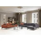 AEA Graues Polster Ecksofa Designer Dreisitzer Stoffcouchen Wohnzimmer Set