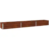 vidaXL Hochbeet im Garten Wetterfeststahl 240 x 40 x 24 cm Stahl