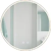 Relaxdays Badspiegel, dimmbarer LED-Spiegel, 3 Licht-Modi, Anti-Beschlag, IP44, runder Badezimmerspiegel, D: 70 cm, Glas