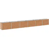 vidaXL Hochbeet im Garten Holz Braun 480 x 40 x 55 cm Stahl