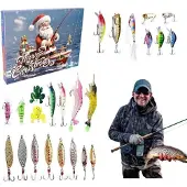 Sonstiges Angel Adventskalender 2026 für Männer, 24 Angelköder Set, Weihnachtskalender Angeln