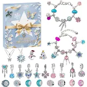 Sonstiges Adventskalender 2026 Kinder Mädchen Schmuck DIY Armbänder Halsketten Blau 24 Füllung