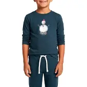 Super.natural - Kid's Snowman L/S - Merinolongsleeve Gr 116 blau