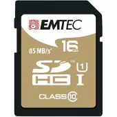 Emtec SDHC 16GB Class10 Gold +, 16 GB, SDHC, Klasse 10, 85 MB/s, 21 MB/s, Schwarz, Braun