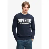 Superdry Rundhalspullover "APPLIQUE GRAPHIC JUMPER" Baumwolle, slim fit