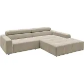 KAWOLA Sofa RENO Ecksofa Feincord beige Longchair rechts