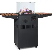 Blumfeldt Flagranti Plus Gasheizstrahler 8kW Seitentische Edelstahl 6 Schwarz