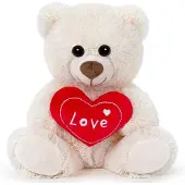 Sonstiges Kleines Teddybär Kuscheltier Love Weiß mit rotem Herz 1 Stück
