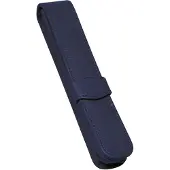 ONLINE Schreibgeräte Online Classic Lederetui für einen Stift I Blaues Stifteetui mit Stecklasche für