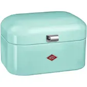 Wesco Brotkasten "Single Grandy - Brotdose", grün (mint), B:26,8cm H:17,5cm L:22cm, Stahlblech, Lebensmittelaufbewahrungsbehälter, Brotkasten, Lüftungslöcher auf der Rückseite, Metallschaniere