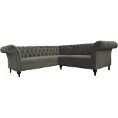 AEA Chesterfield Ecksofa Eckcouch Designer Sofa Couch Samt Ledersofa SLIII Sofa №97