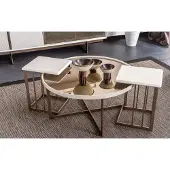 AEA Moderne Wohnzimmer Couchtisch Garnitur Designer 2x Beistelltische 3tlg