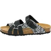Lico Pantolette "Pantolette Bioline Lady Soft", Damen, Gr. 40, schwarz-weiß (schwarz), Synthetik, Schuhe Pantolette