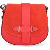 Gave Lux Carola Umhängetasche Wildleder und glattes Leder Cognac UNICA 23x20x6 cm